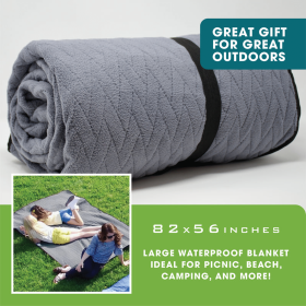 Waterproof Outdoor Blanket (Color: Gray)
