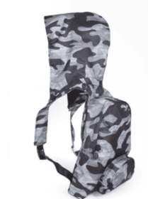 Print Basic - Hooded Backpack - Water-repellent (Color: Grey Camouflage)