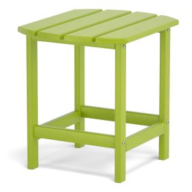 Adirondack Outdoor Side Table;  HDPE Plastic End Tables for Patio;  Backyard;  Pool;  Indoor Outdoor Companion;  Easy Maintenance Weather Resistant La (Color: Lemon green)