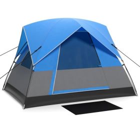 Outdoor Camping Tent with Carry Bag for Camping Hiking Traveling (Color: Blue)